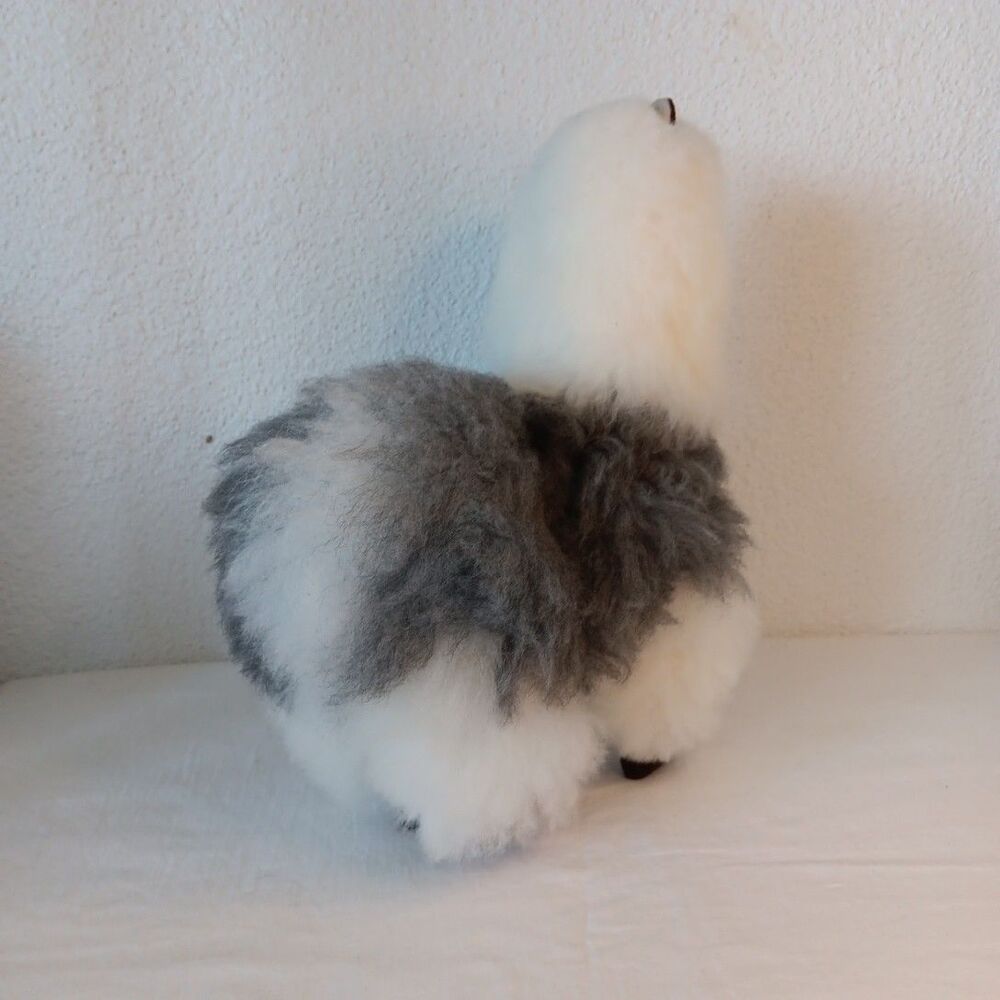 Peruvian Alpaca Fur Plush Llama Handmade 12inch Standing Stuffed Animal Imported - Picture 4 of 11
